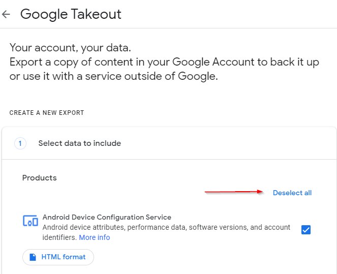Export your content with Google Takeout